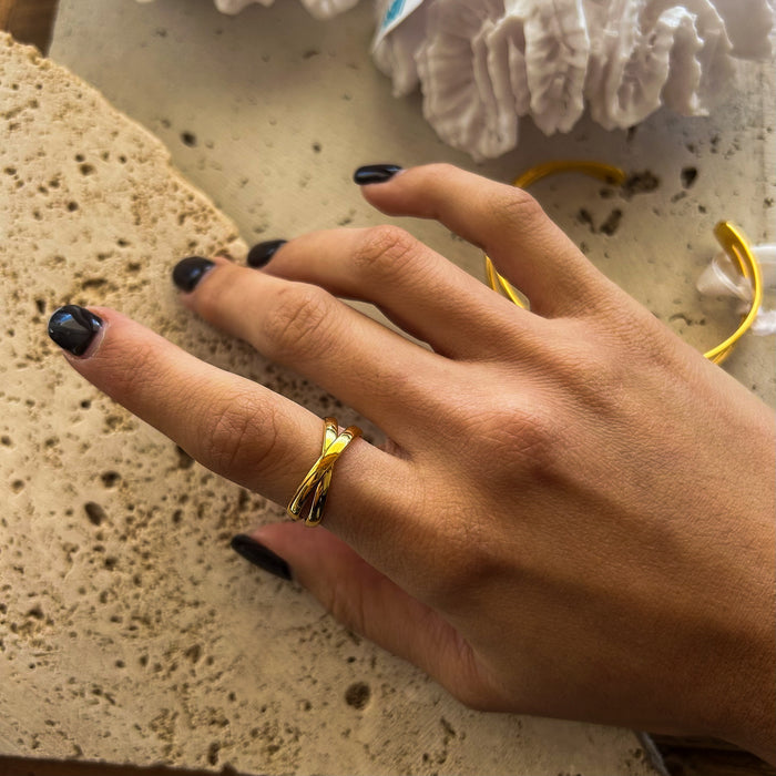 Sunset Circles Ring Gold | Gold Vermeil Statement Ring Australia