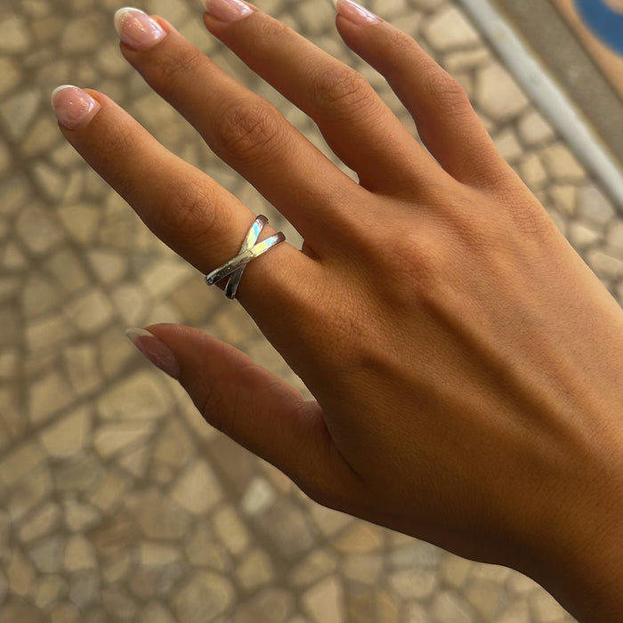 Sunset Circles Silver Ring