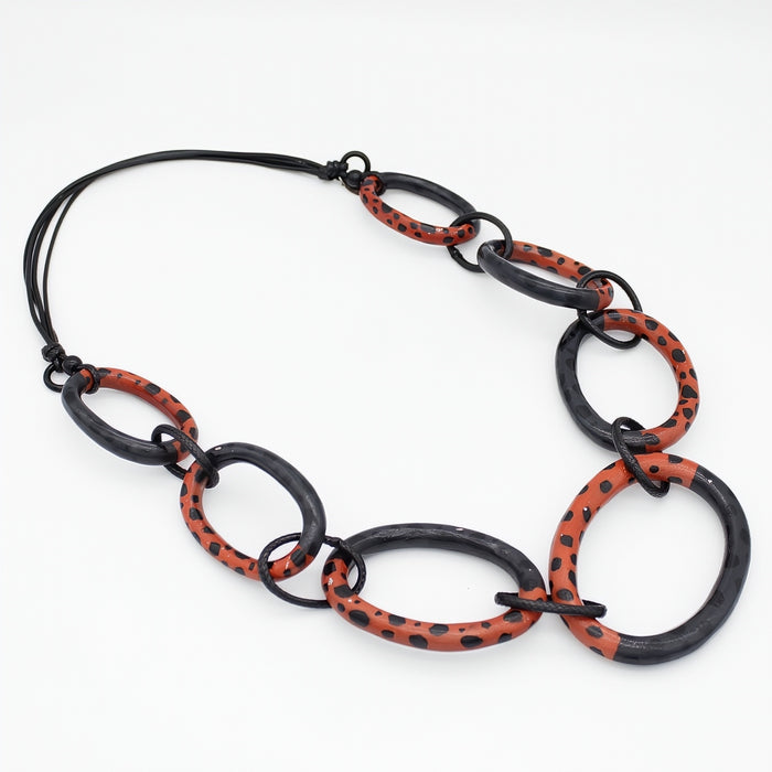 Sunset Orange Aubrey Link Necklace