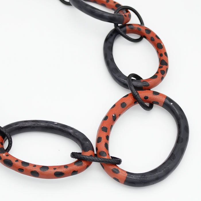 Sunset Orange Aubrey Link Necklace