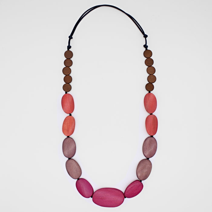 Sunset Rose Bead Necklace - Sylca Designs - Chunky Jewelry