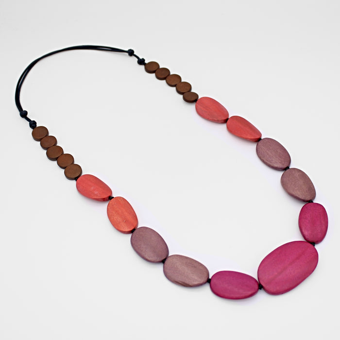 Sunset Rose Bead Necklace - Sylca Designs - Chunky Jewelry
