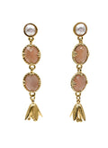 Sunstone Dangle Stud Earrings PE029