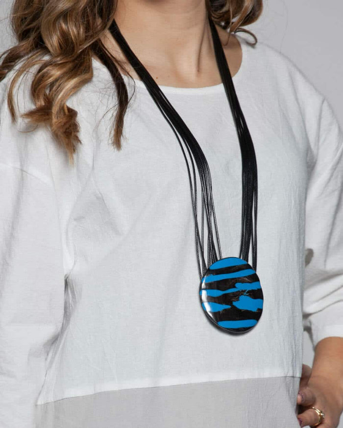 Sydney Pendant Necklace Blue - Sylca Designs - Chunky Jewelry