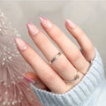 Tallie Makes A Toast ~ Pink Medium Almond ~ SHINY Rose Gold ACCENT