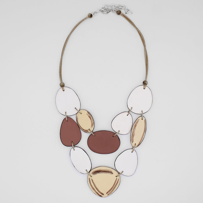 Taupe and Ivory Salem Necklace - Sylca Designs - Chunky Jewelry