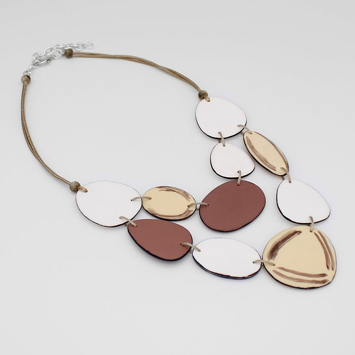 Taupe and Ivory Salem Necklace - Sylca Designs - Chunky Jewelry