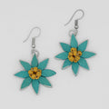 Teal Amaya Flower Earrings - Sylca Designs - Chunky Jewelry
