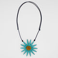 Teal Amaya Flower Statement Necklace - Sylca Designs - Chunky Jewelry