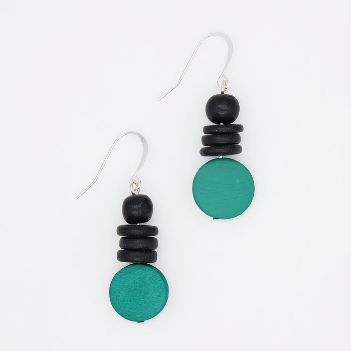 Teal and Black Dusk Earrings