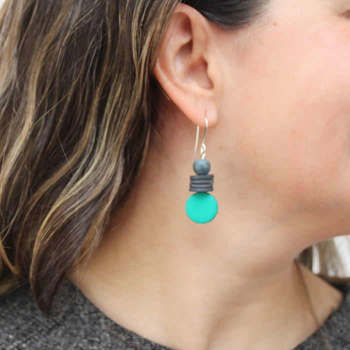 Teal and Black Dusk Earrings