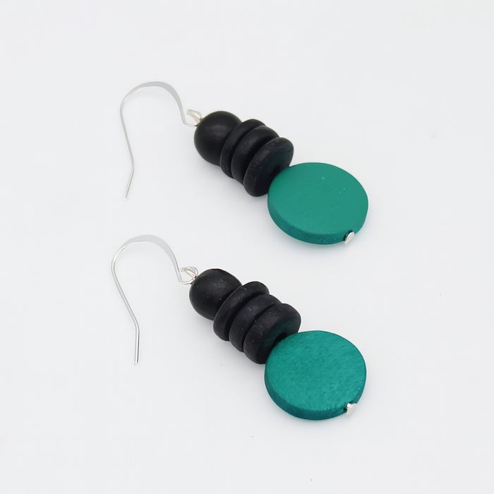 Teal and Black Dusk Earrings