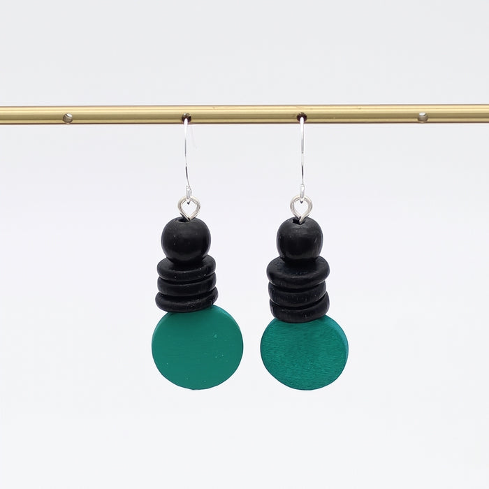 Teal and Black Dusk Earrings