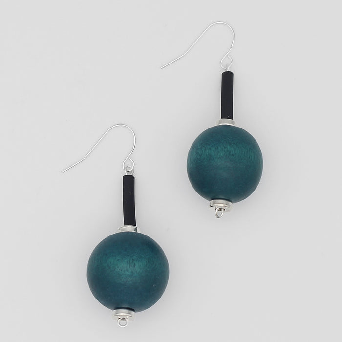 Teal Ball Drop Earring - Sylca Designs - Chunky Jewelry