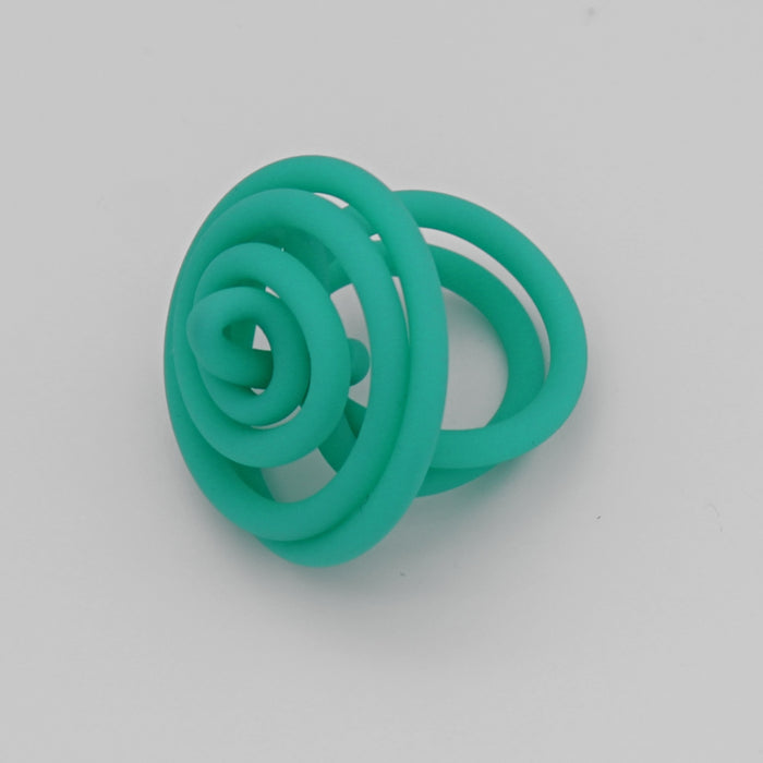 Teal Cefalu Swirl Ring - Sylca Designs - Chunky Jewelry