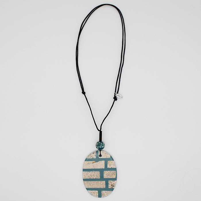 Teal Limestone Vita Pendant - Sylca Designs - Chunky Jewelry