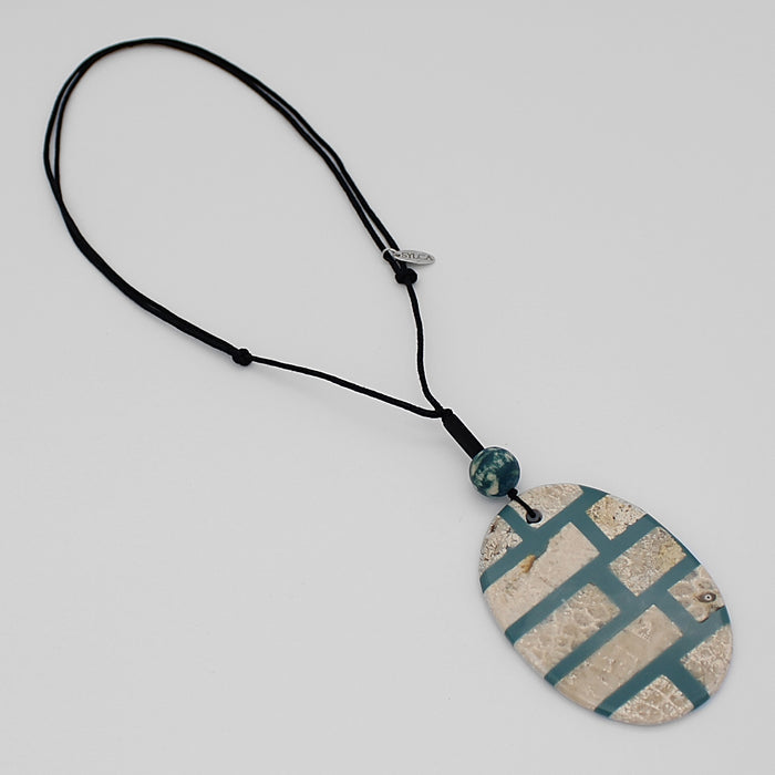 Teal Limestone Vita Pendant - Sylca Designs - Chunky Jewelry