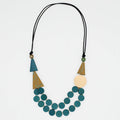 Teal Scarlett Multi-Strand Art Necklace