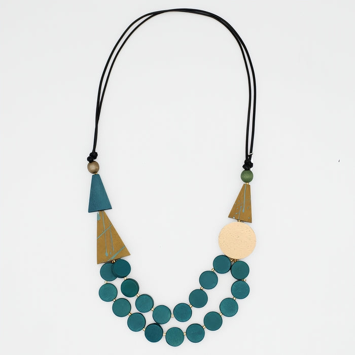 Teal Scarlett Multi-Strand Art Necklace