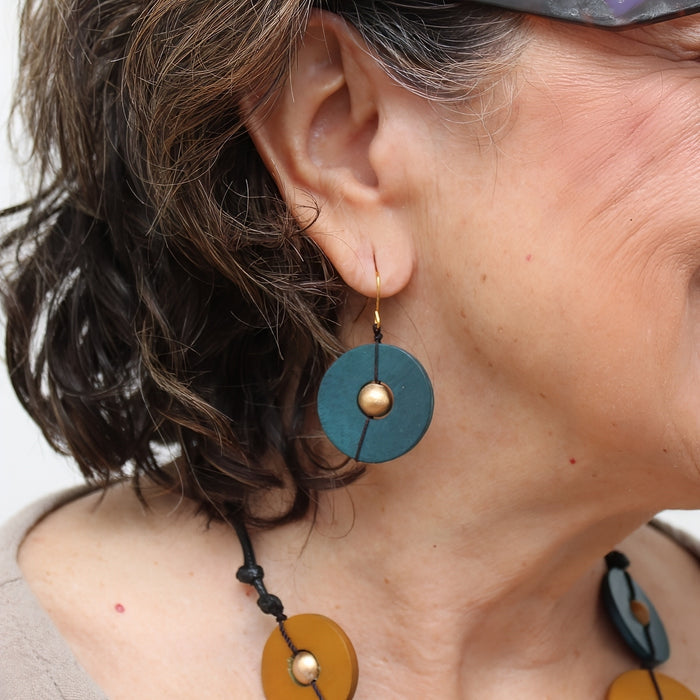 Teal Unity Earrings - Sylca Designs - Chunky Jewelry