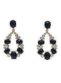 Teardrop Shaped Black Obsidian Statement Earrings PE001