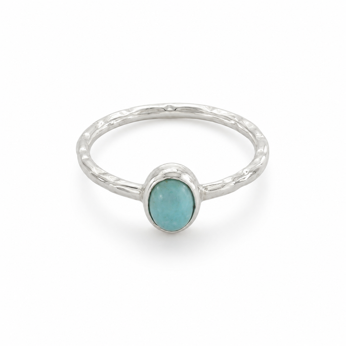 Tidal Glow Larimar Ring Oval Silver | Sterling Silver Larimar Ring