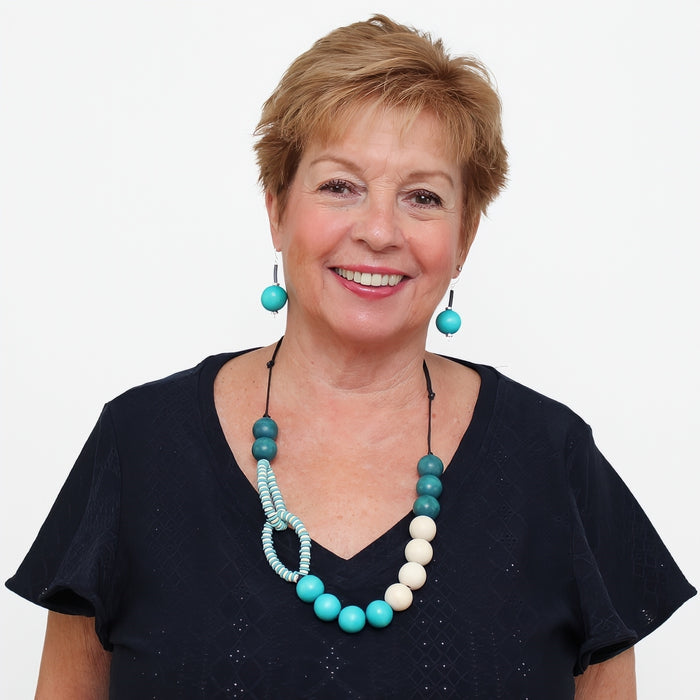 Tidal Harmony Aqua Necklace - Sylca Designs - Chunky Jewelry