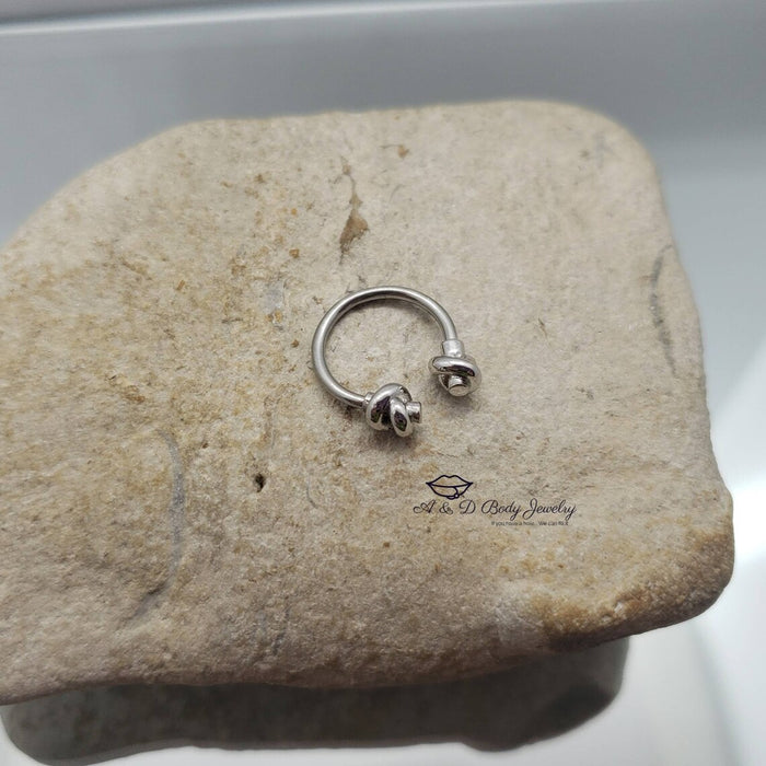 Tied Knot Horseshoe Ring ~ Septum