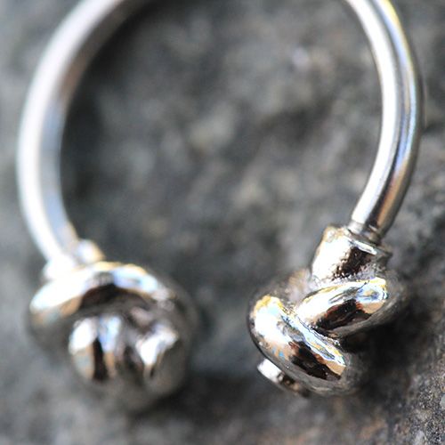 Tied Knot Horseshoe Ring ~ Septum