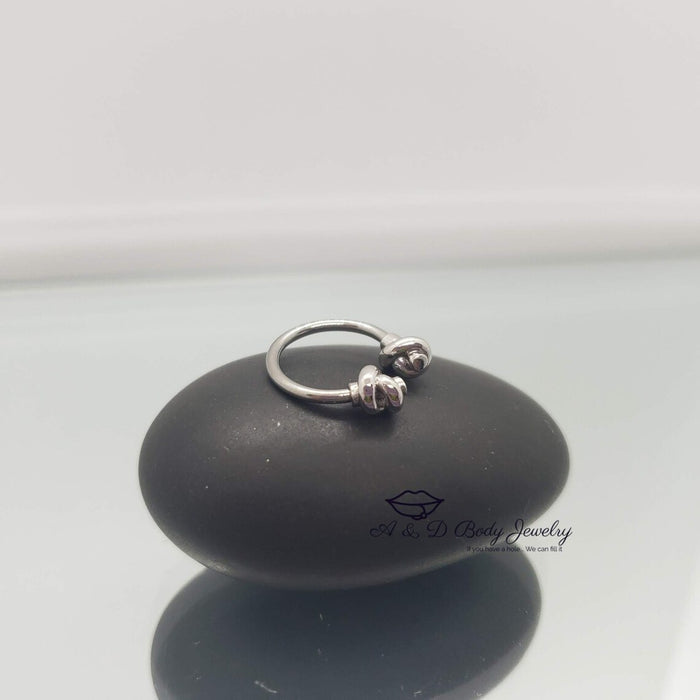 Tied Knot Horseshoe Ring ~ Septum
