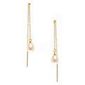 Tiffany Pearl Threads Gold earrings crafted in premium gold vermeil over sterling silver featuring delicate thread chains with genuine freshwater pearls.