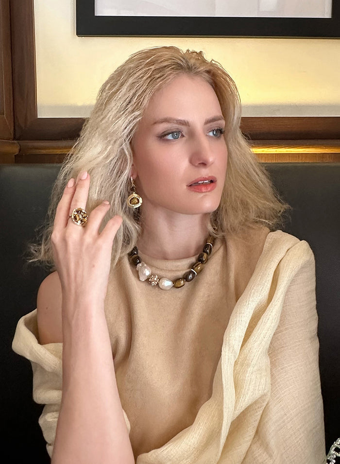 Tiger-Eye Statement Ring KR005 - FARRA