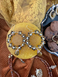 Tiger Eye Stone Crafted Flower Dangle Earrings KE016 - FARRA