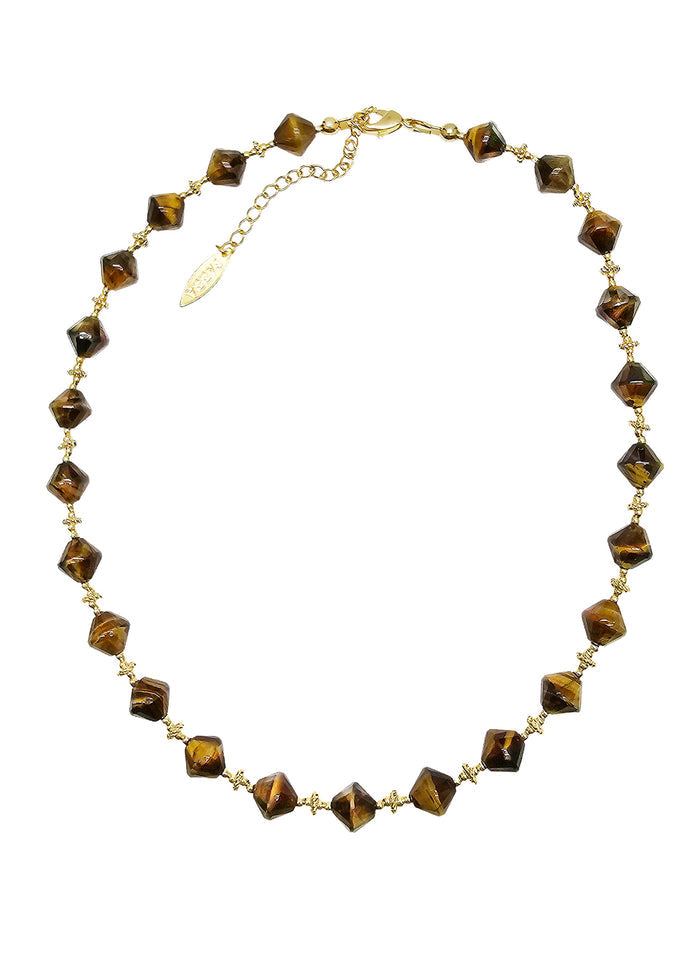 Tiger Eye Stone Minimalist Choker Necklace NN024