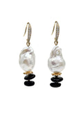 Timeless Baroque Pearls With Black Tourmaline Earrings QE024