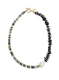 Tourmaline And Shells With Baroque Pearl Necklace