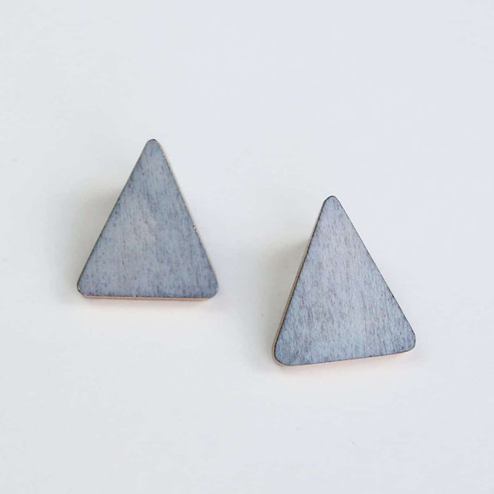 Triangle Wooden Post in Light Blue - Sylca Designs - Chunky Jewelry