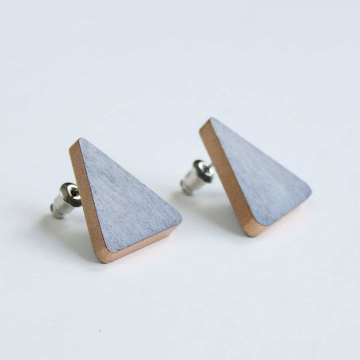 Triangle Wooden Post in Light Blue - Sylca Designs - Chunky Jewelry