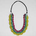 Triple Strand Varied Wood Bead Norah Necklace - Sylca Designs - Chunky Jewelry