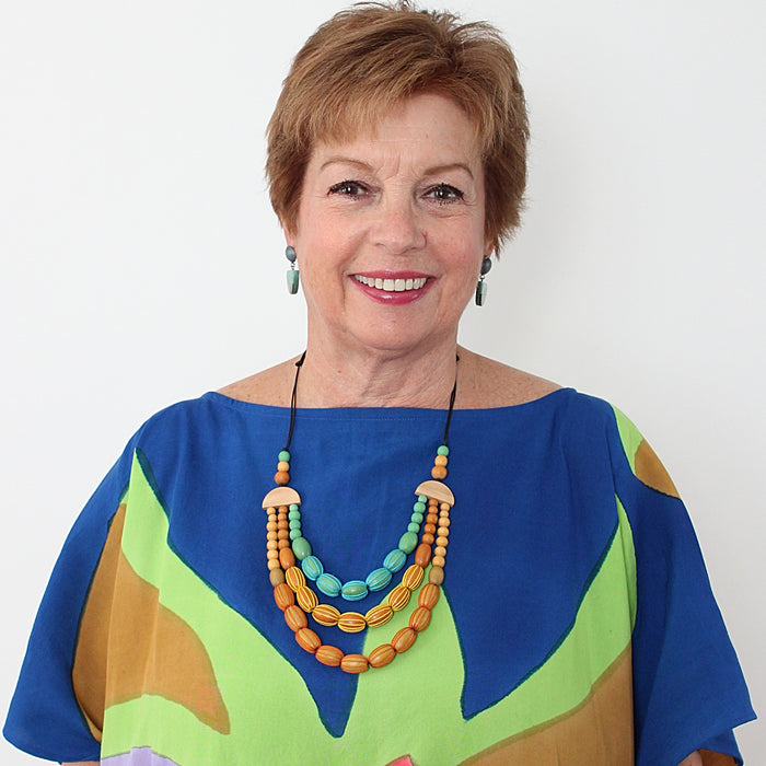 Triple Strand Wood Kristen Necklace - Sylca Designs - Chunky Jewelry