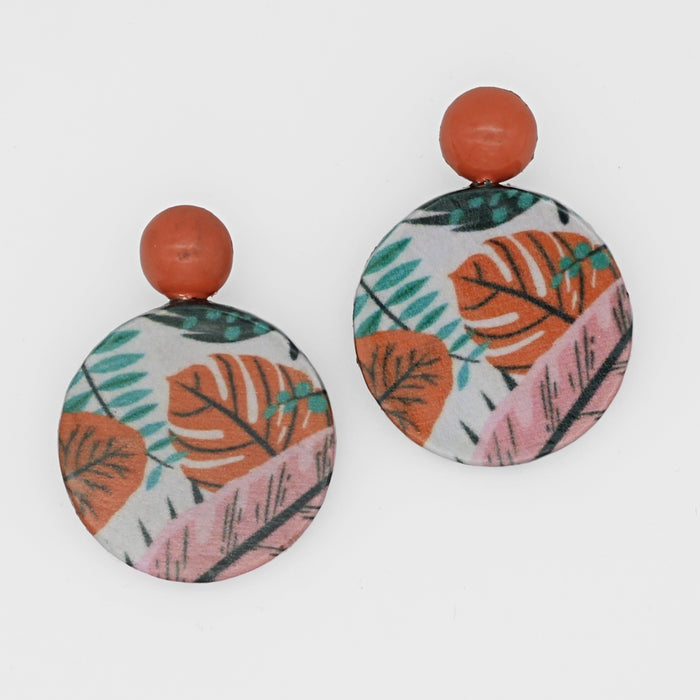 Tropical Decoupage Earrings - Sylca Designs - Chunky Jewelry
