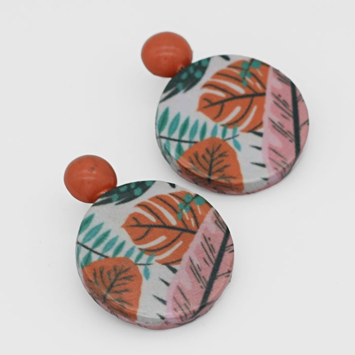 Tropical Decoupage Earrings - Sylca Designs - Chunky Jewelry