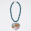 Tropical Decoupage Heart Necklace - Sylca Designs - Artsy Chunky Jewelry