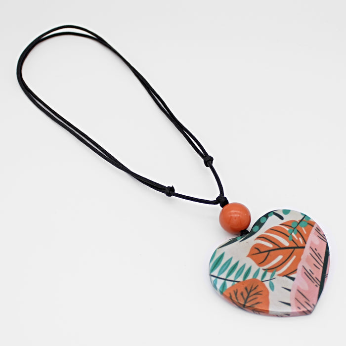 Tropical Heart Pendant Necklace - Sylca Designs - Chunky Jewelry
