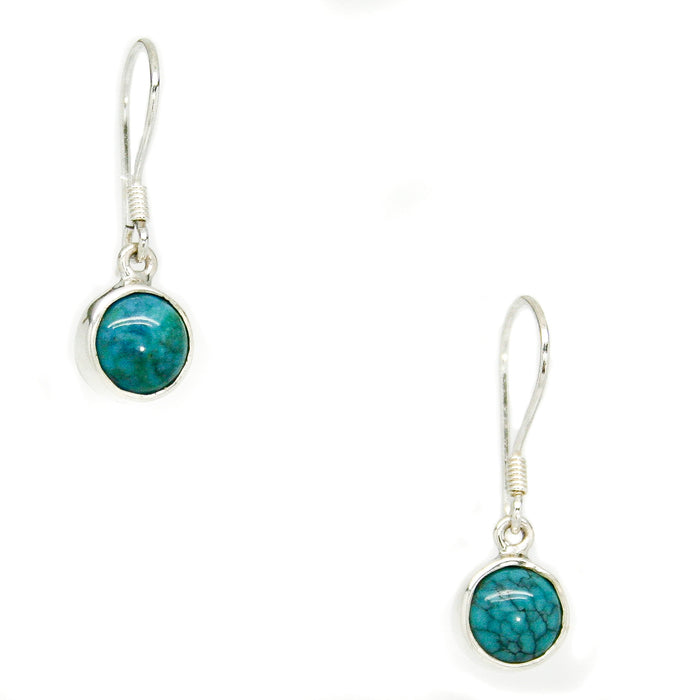 Tropical Turquoise Hook Earrings in 925 sterling silver featuring genuine turquoise gemstones