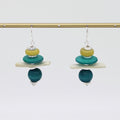 Turquoise and Yellow Radiance Earrings - Sylca Designs - Chunky Jewelry