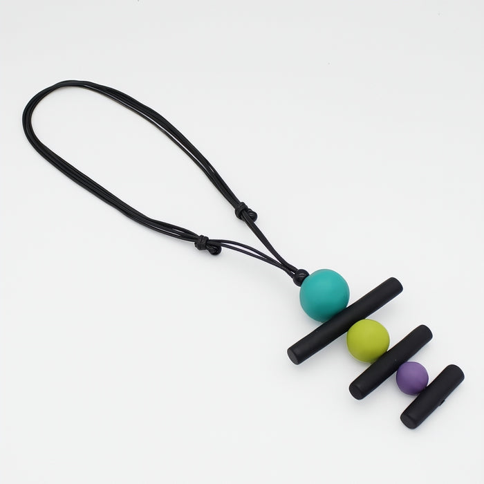 Turquoise Linear Layers Pendant Necklace - Sylca Designs - Chunky Jewelry