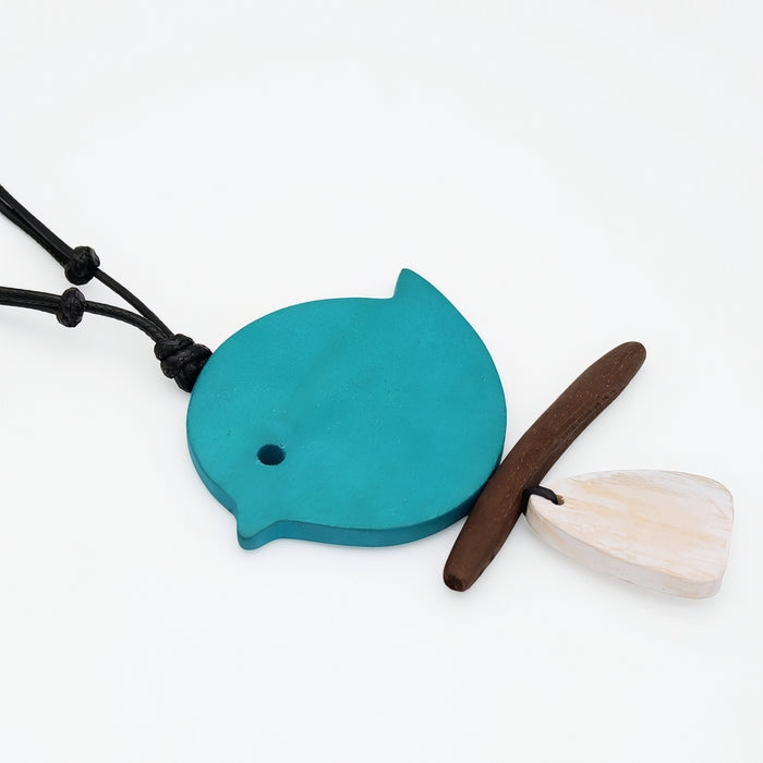 Turquoise Robin On A Branch Necklace