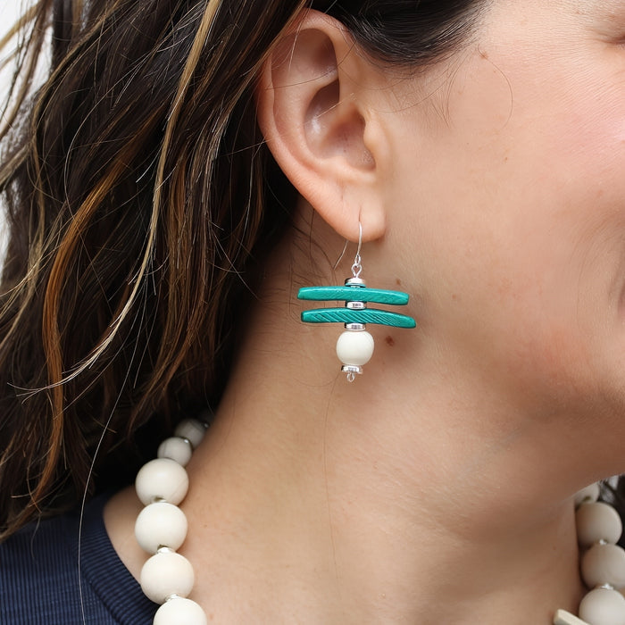 Turquoise Skylar Coastal Aura Earrings - Sylca Designs - Chunky Jewelry