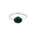 dainty oval turquoise ring in silver